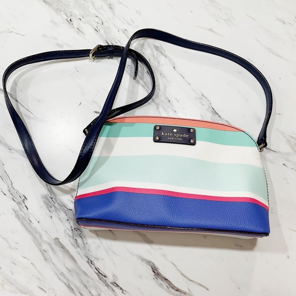 Kate Spade Striped Crossbody Purse - Picture 1 of 14